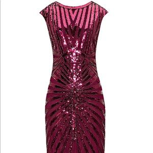 1920s Sequin Mermaid Formal Long Flapper Gown